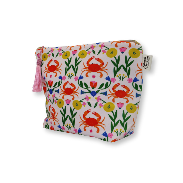 Cannes Crab Velvet Makeup Bag