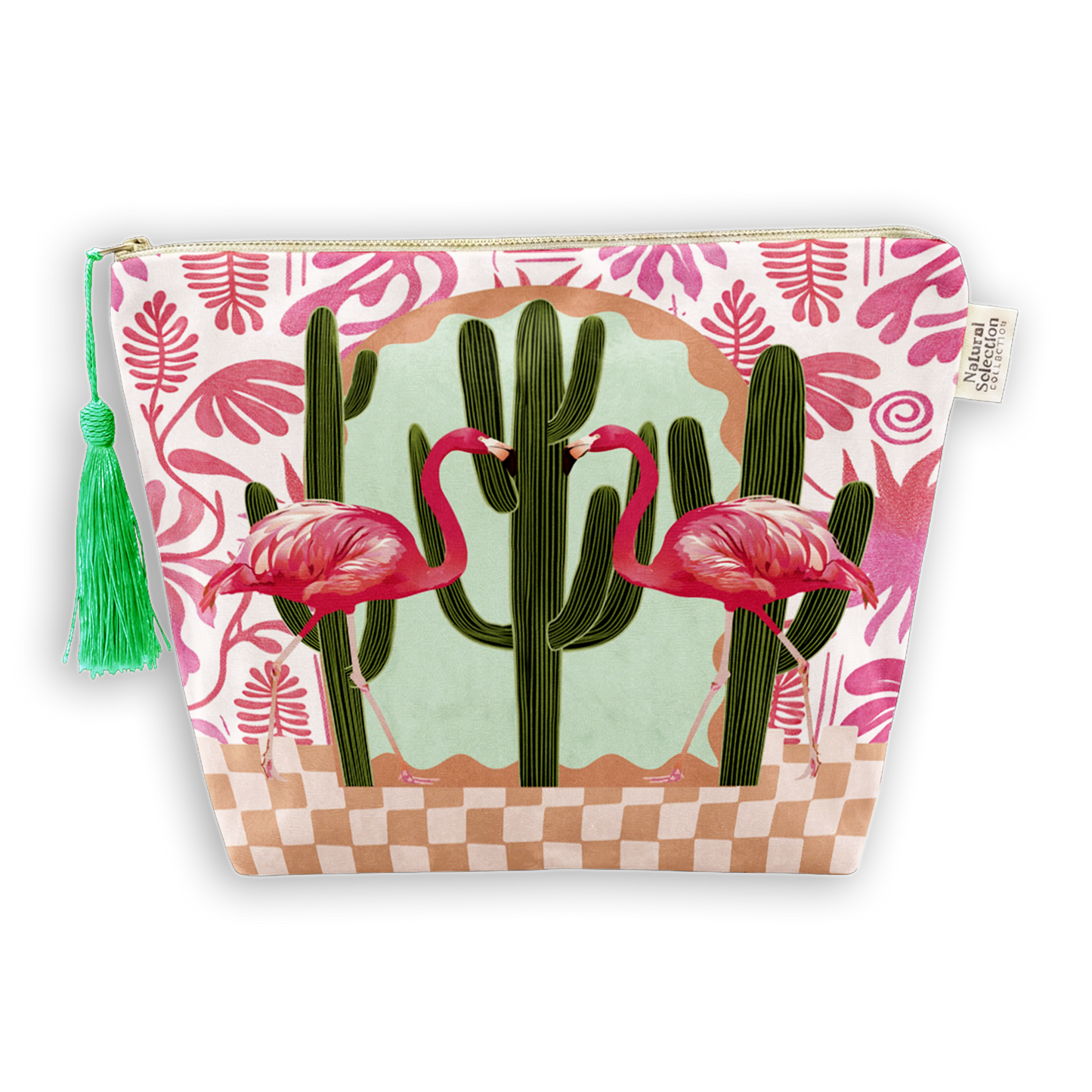 Flamingo Canyon Velvet Makeup Bag