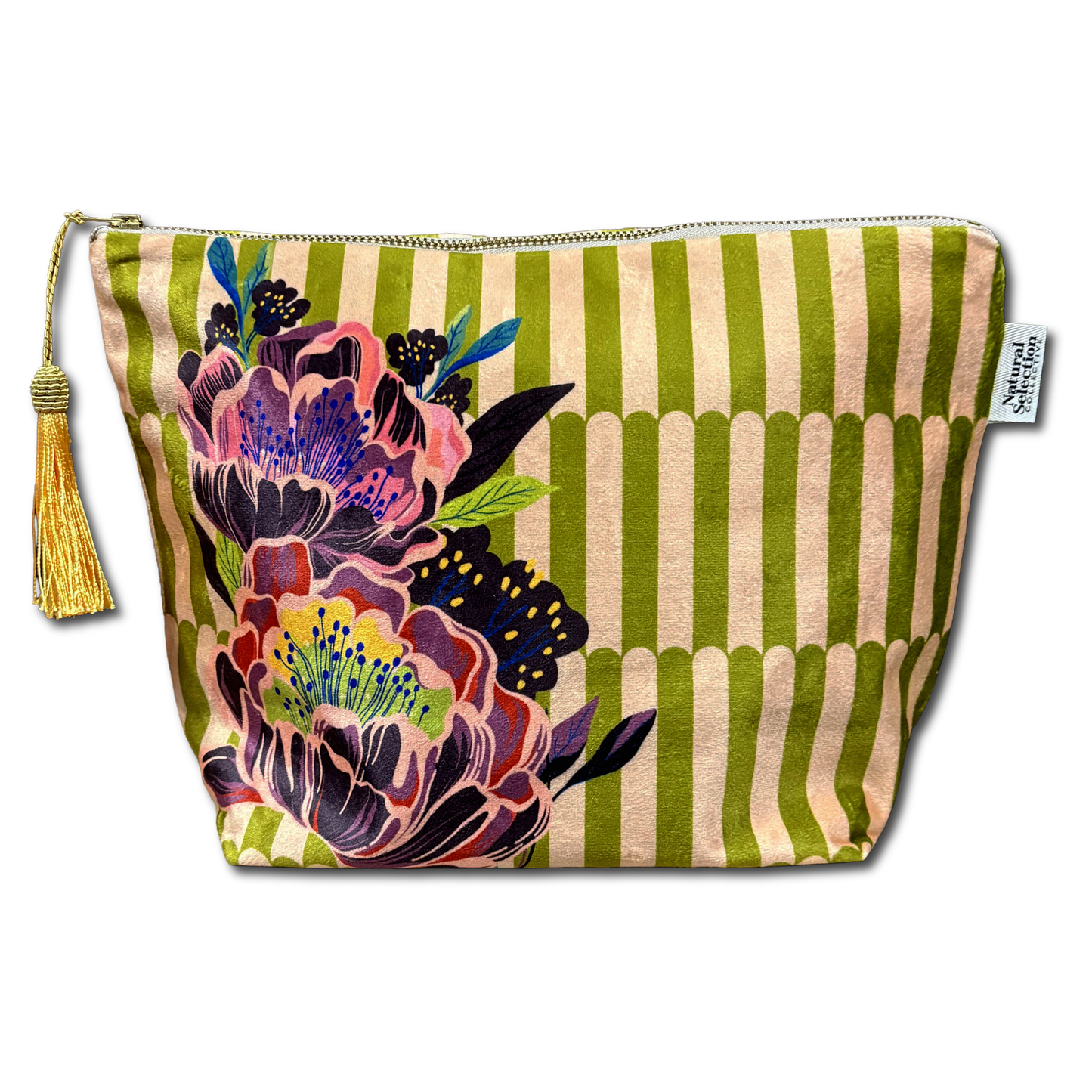 Kew Blooms Velvet Makeup Bag