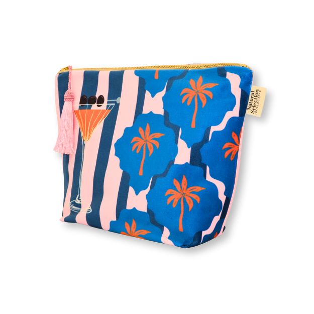 Ligaries Stripe Velvet Makeup Bag