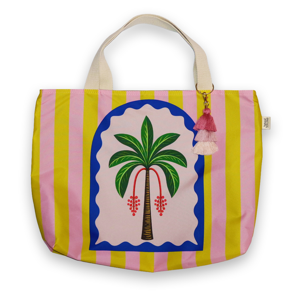 Mirage Palm Yellow Beach Bag