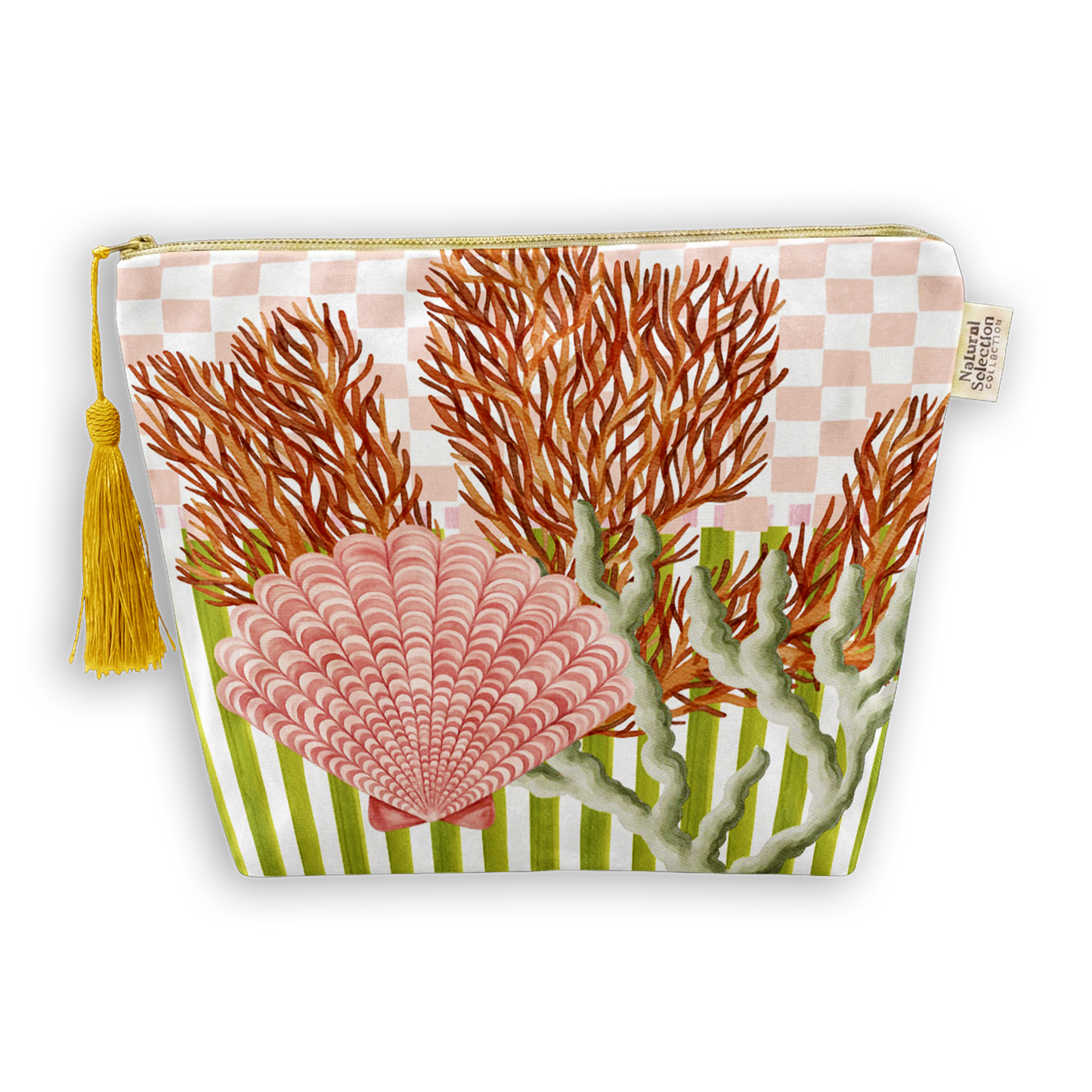 Pacific Coral Scatter Velvet Makeup Bag