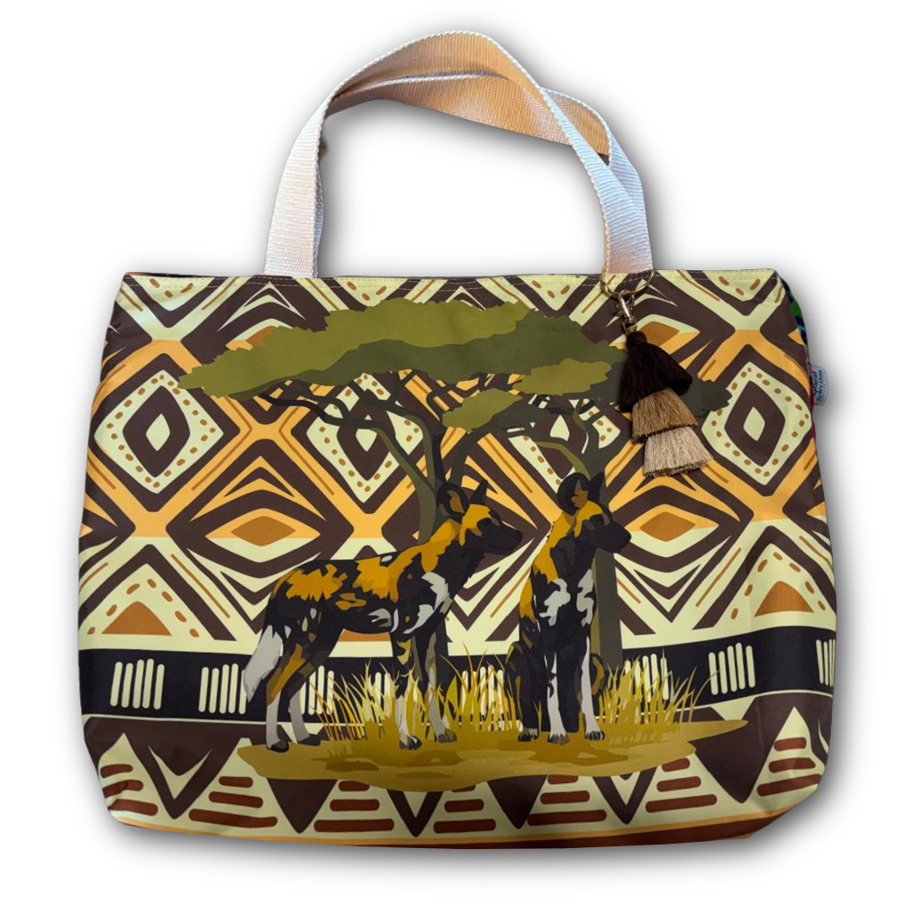 Painted Wolves Beach Bag