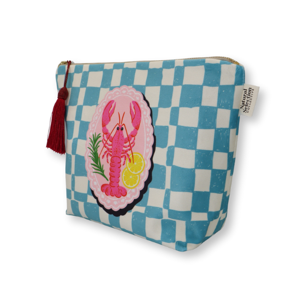 Skopelos Lobster Velvet Makeup Bag