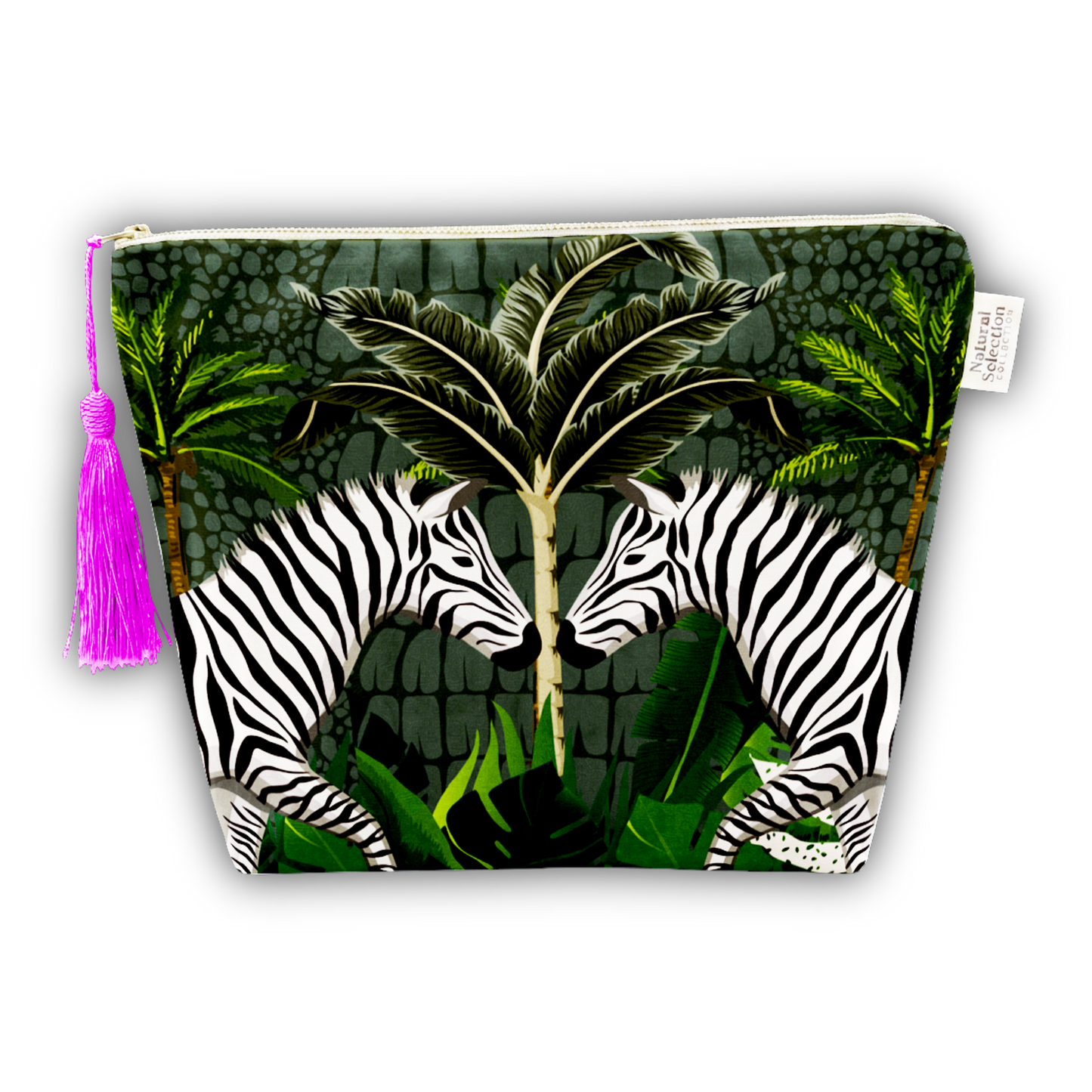 Sabi Zebras Velvet Makeup Bag