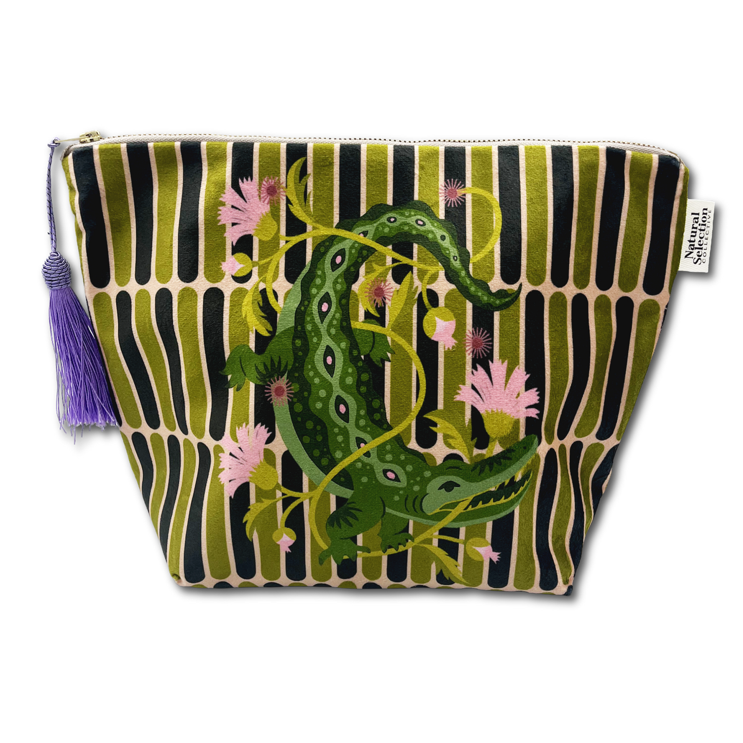 Versailles Crocodile Velvet Makeup Bag