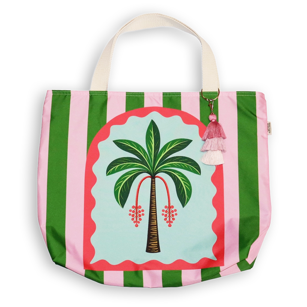 Mirage Palm Green Beach Bag
