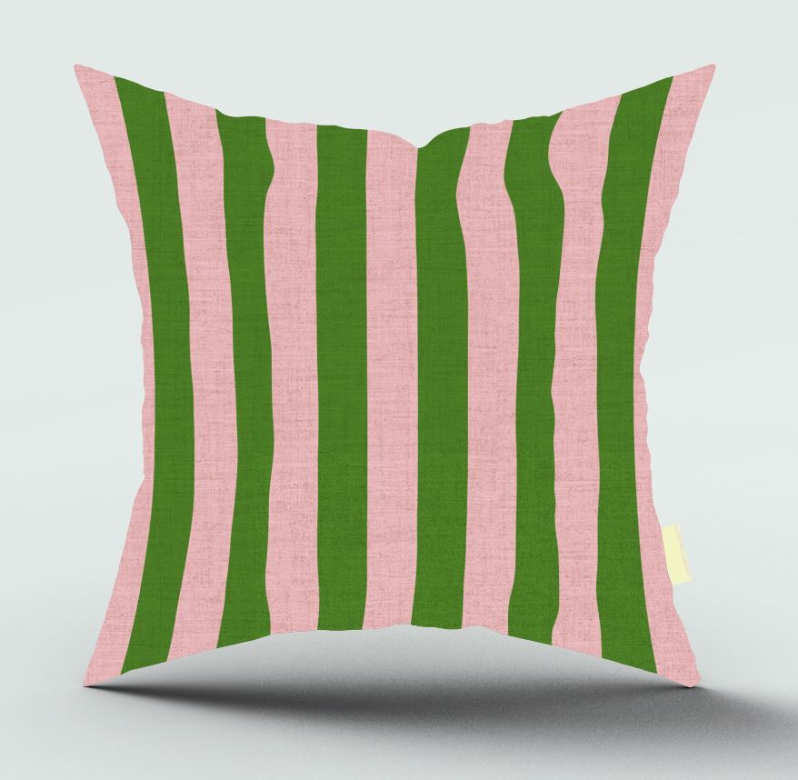 Splendida Stripes Pink & Green Scatter Cover