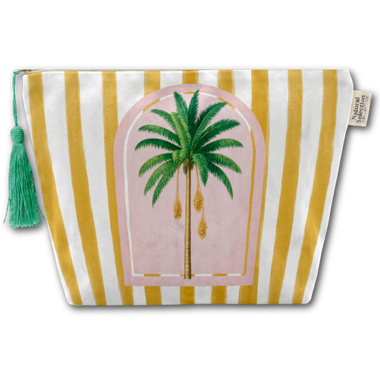 Macedon Palm Velvet Makeup Bag