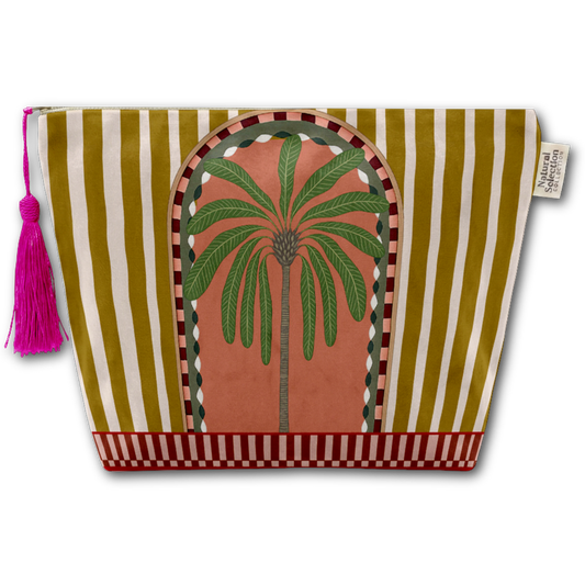 Palma Palm Velvet Makeup Bag