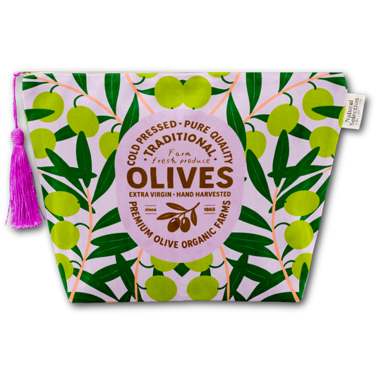 Lavender Olive Velvet Makeup Bag