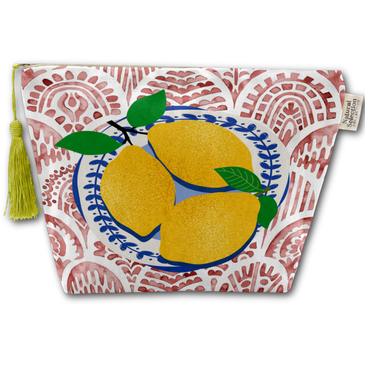 Madeira Lemons Velvet Makeup Bag