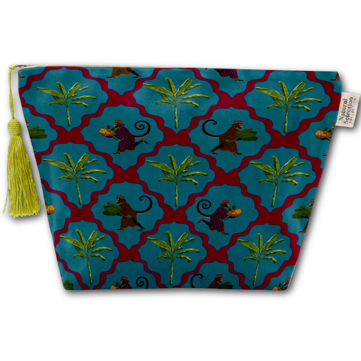Maroc Monkeys Velvet Makeup Bag