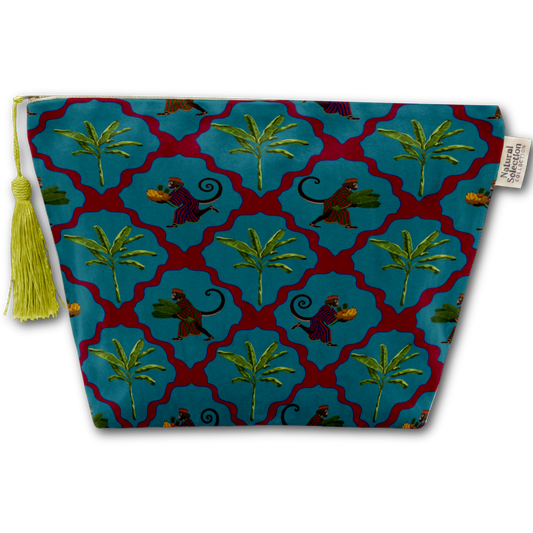 Maroc Monkeys Velvet Makeup Bag