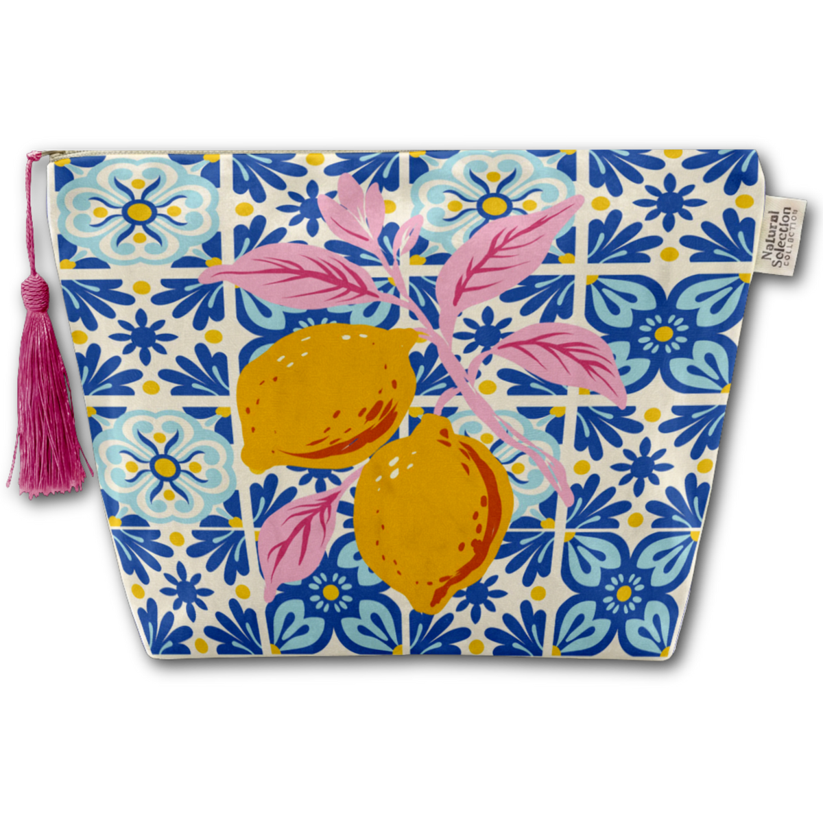 Evora Lemons Velvet Makeup Bag