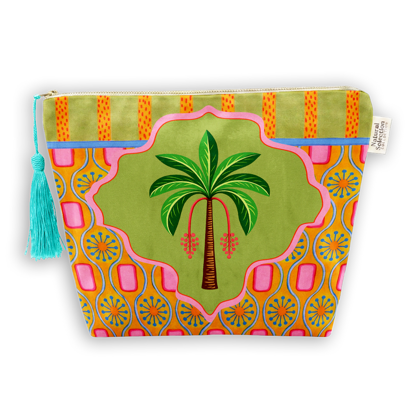 Agua Palm Velvet Makeup Bag