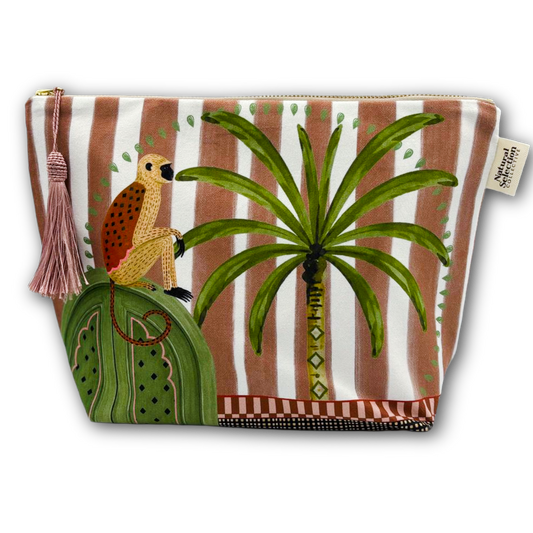 Aleppo Palm Velvet Makeup Bag