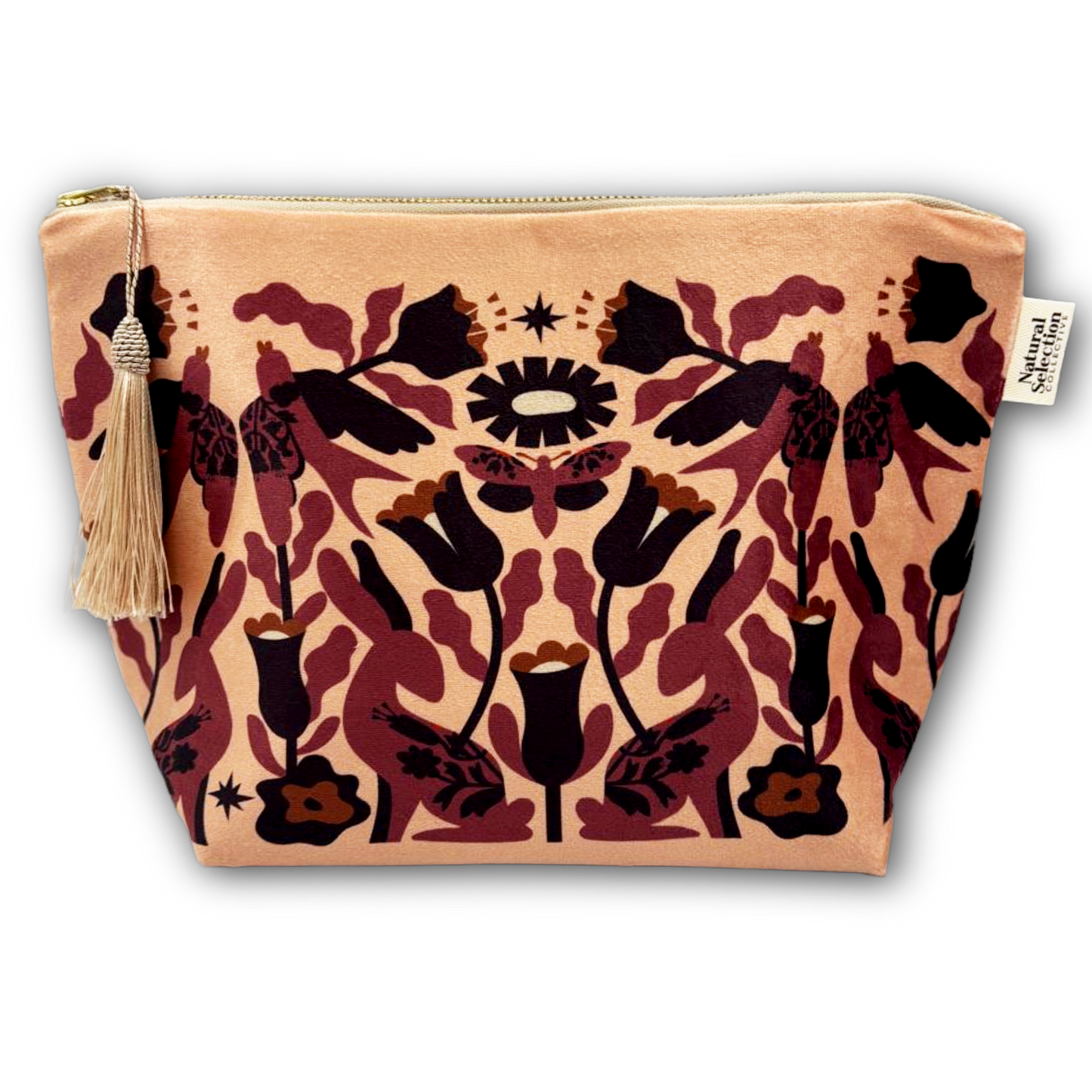 Autumn Garden Velvet Makeup Bag