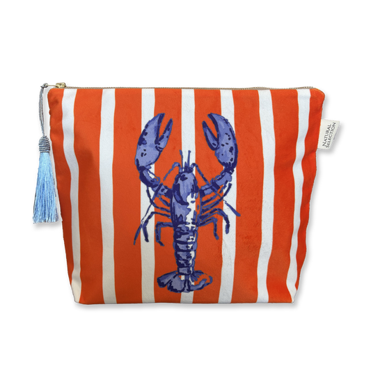 Azura Lobster Velvet Makeup Bag