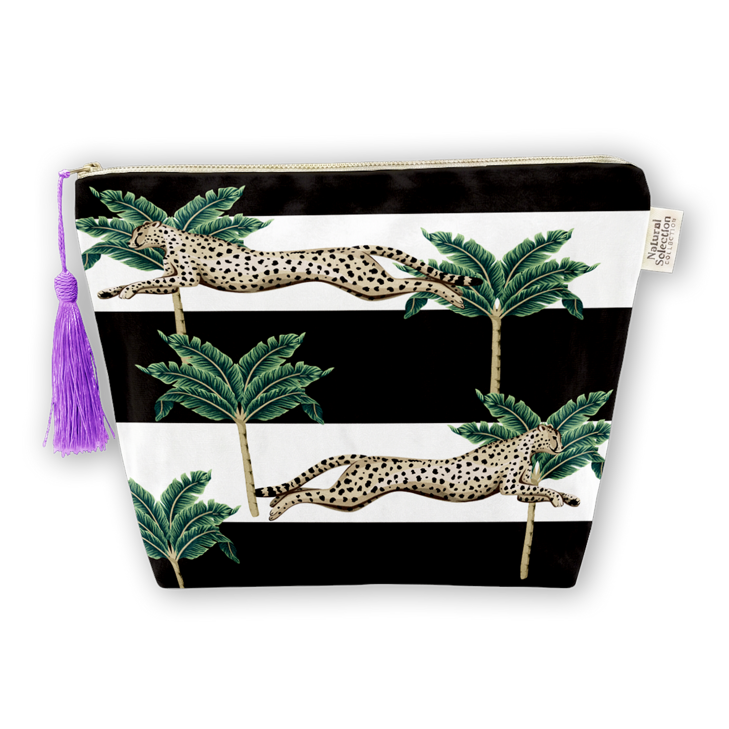 Cabo Verde Stripe Velvet Makeup Bag
