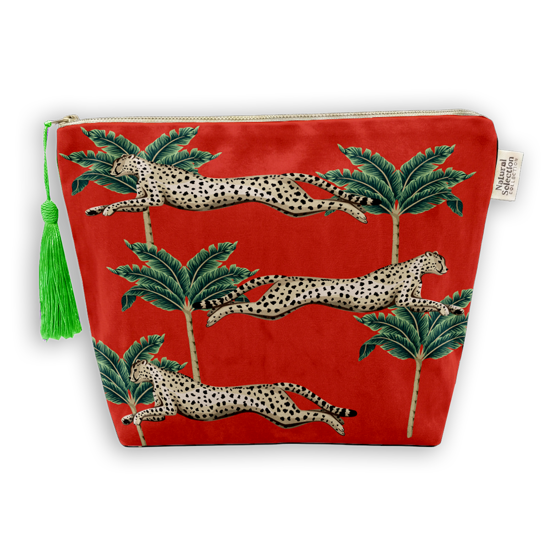 velvet makeup bag red orange