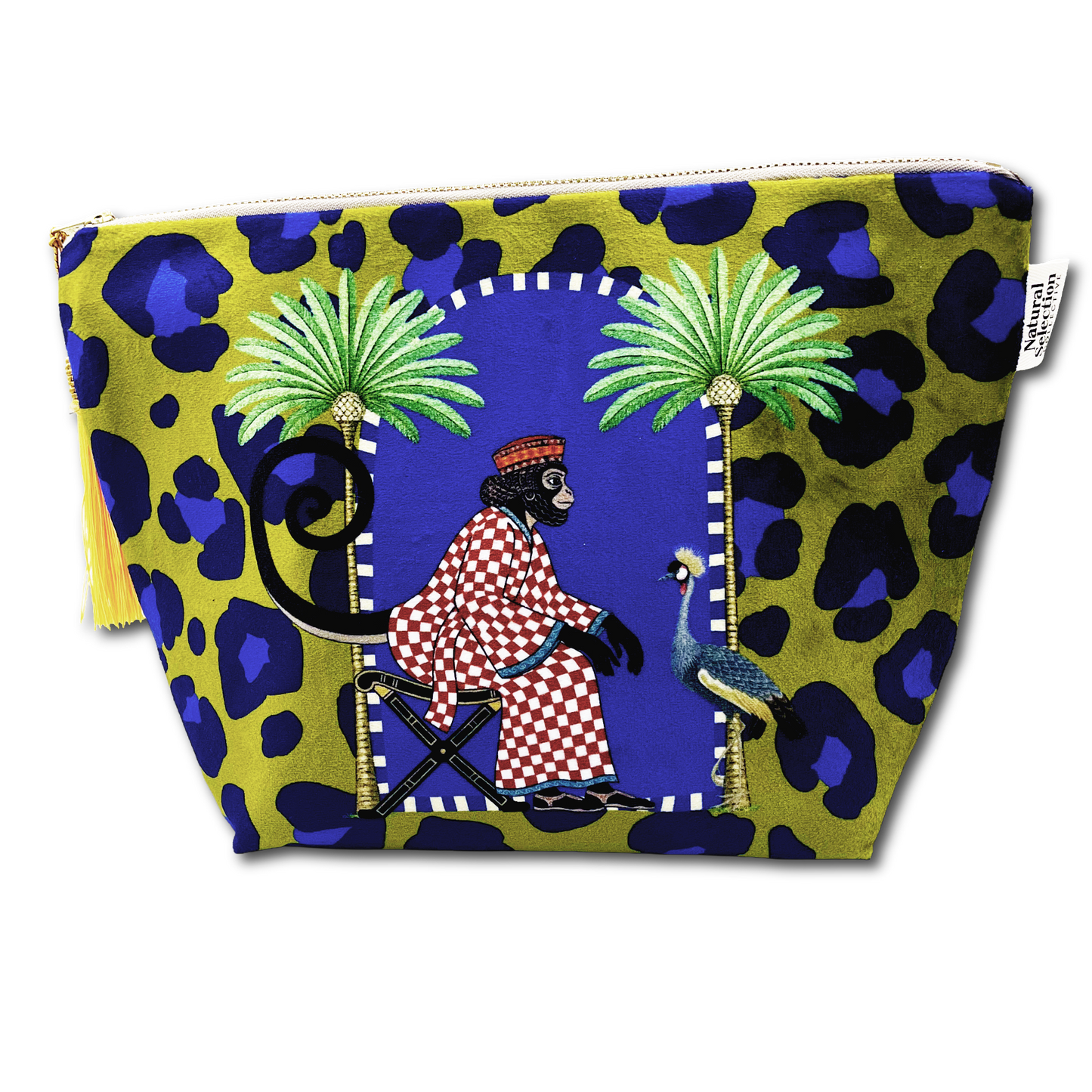 Cartouche Monkey Velvet Makeup Bag