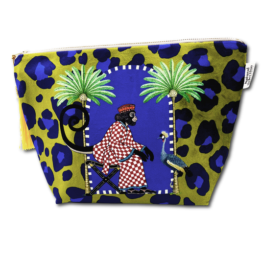 Cartouche Monkey Velvet Makeup Bag