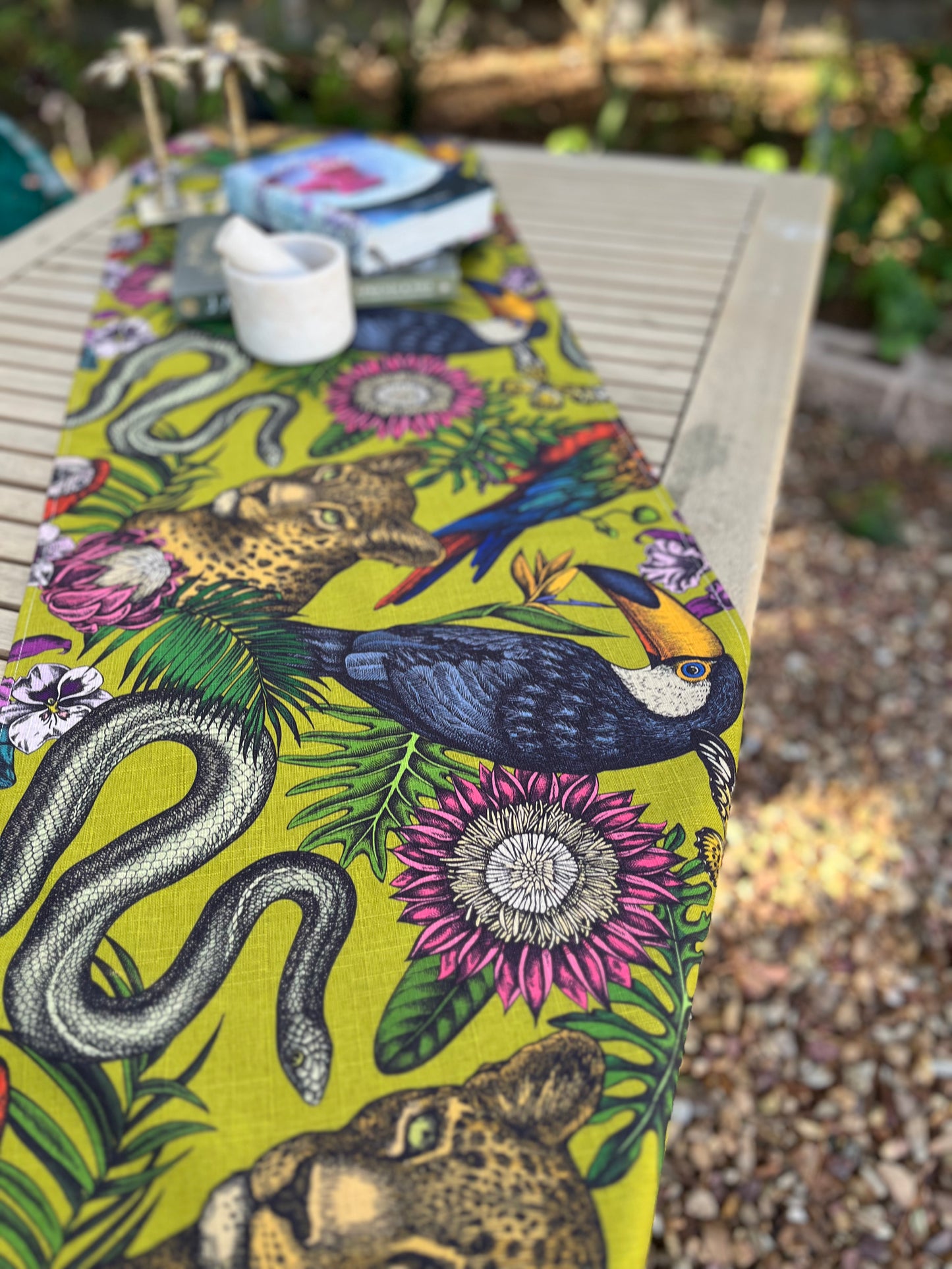 Folklore Chartreuse Table Runner