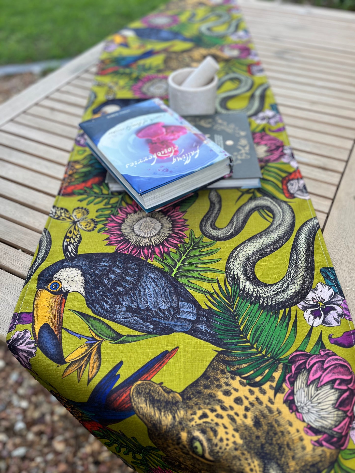 Folklore Chartreuse Table Runner
