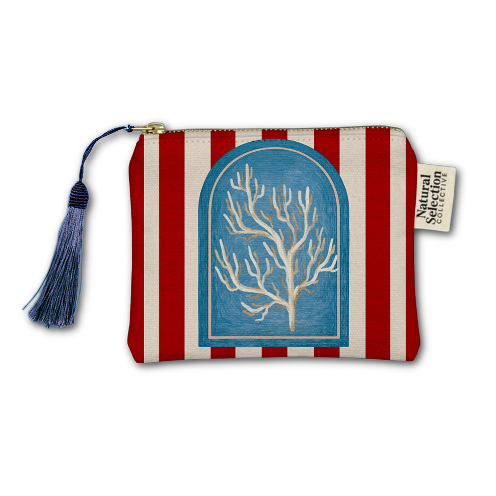 Ibiza Stripe Red Makeup Bag
