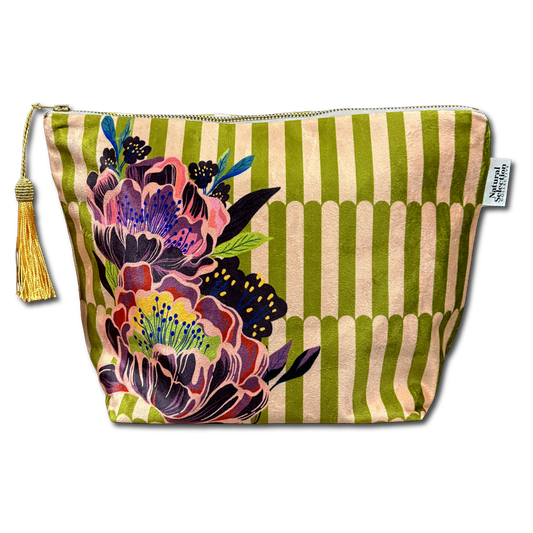 Kew Blooms Velvet Makeup Bag