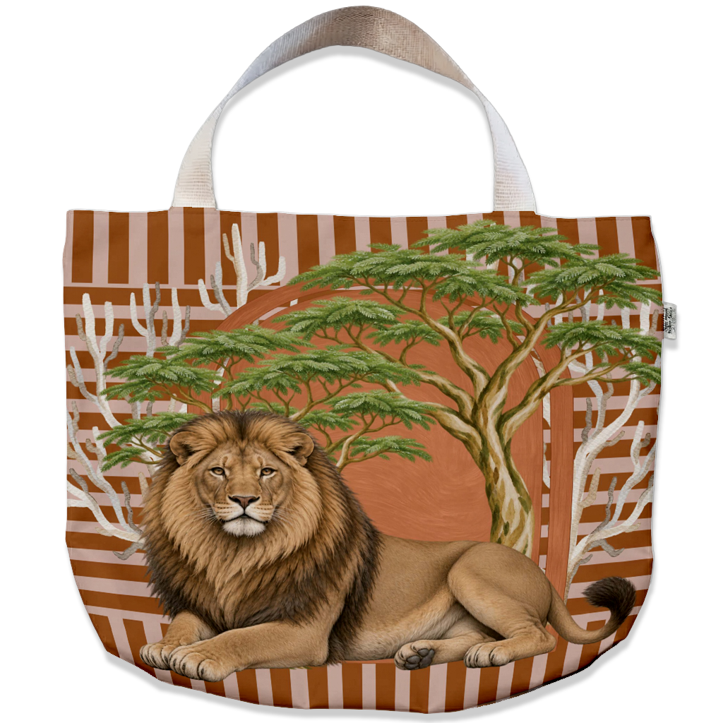 Lion Fever Tree Beach Bag