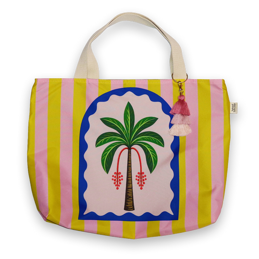 Mirage Palm Yellow Beach Bag