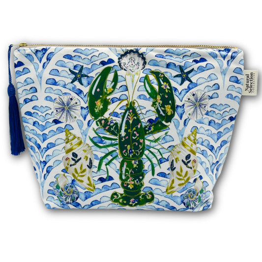 Nantucket Lobster Velvet Makeup Bag