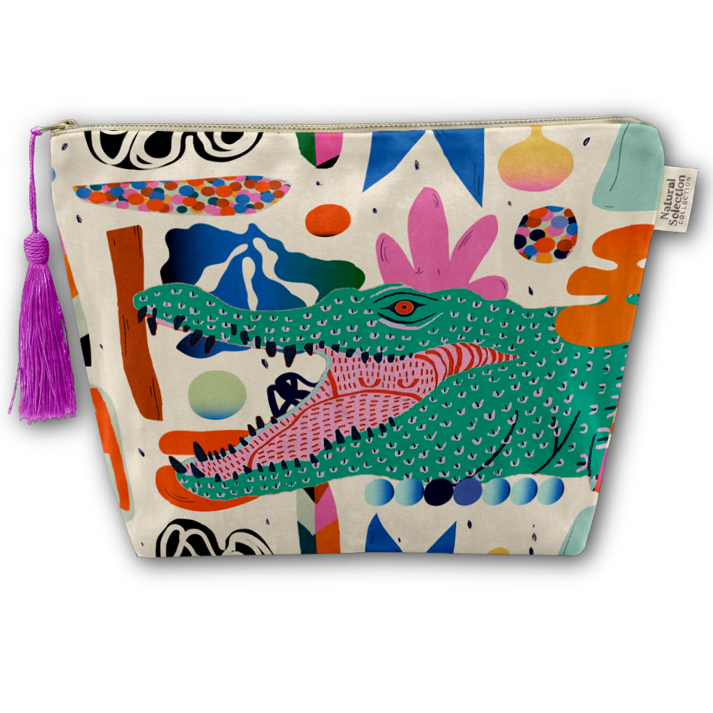 Nile Reptile Velvet Makeup Bag
