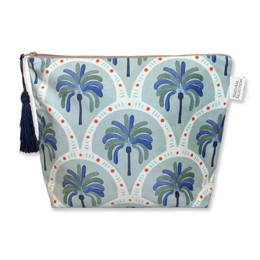Palma Sky Velvet Makeup Bag