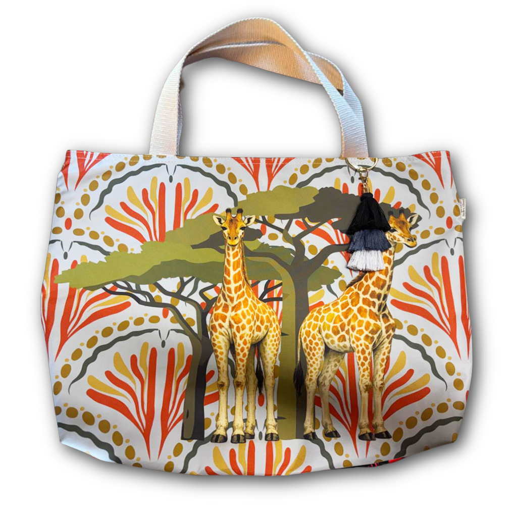 Gazania Giraffes Beach Bag