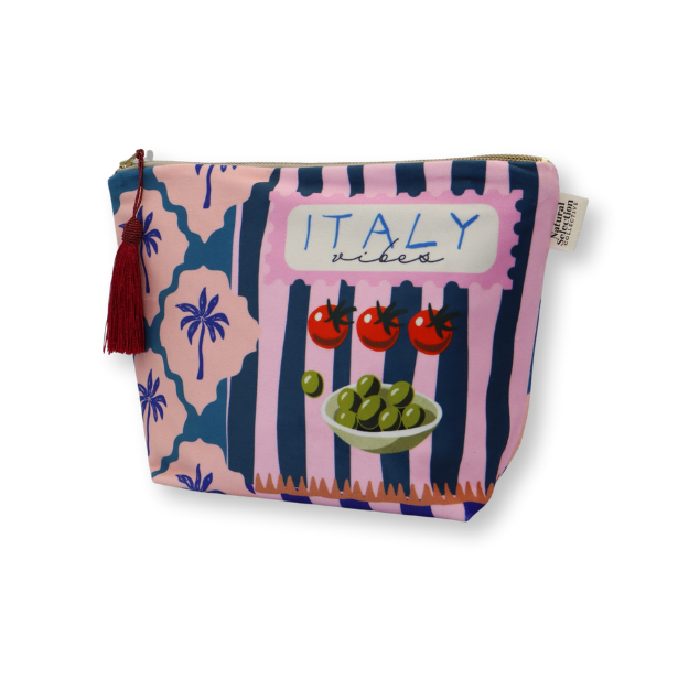 Siesta stripe Velvet Makeup Bag
