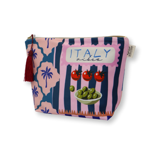 Siesta stripe Velvet Makeup Bag