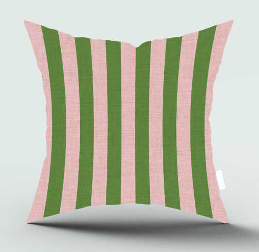 Splendida Stripes Pink & Green Scatter Cover - Natural Selection