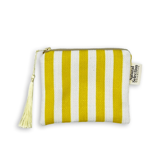 Splendida Stripe Yellow Makeup Bag