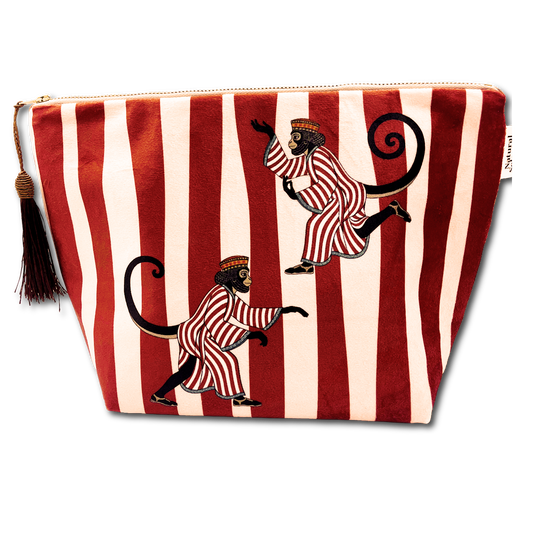 Thebes Monkey Velvet Makeup Bag