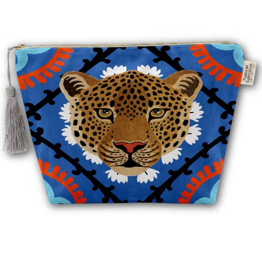 Tuniz Leopard Velvet Makeup Bag