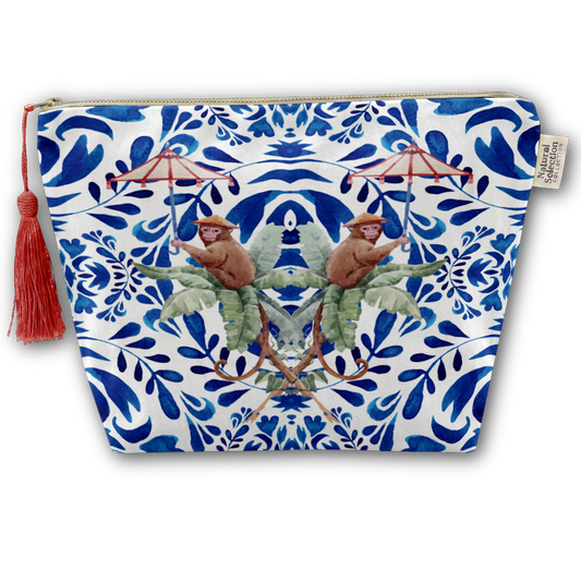 Tuscan Monkeys Velvet Makeup Bag