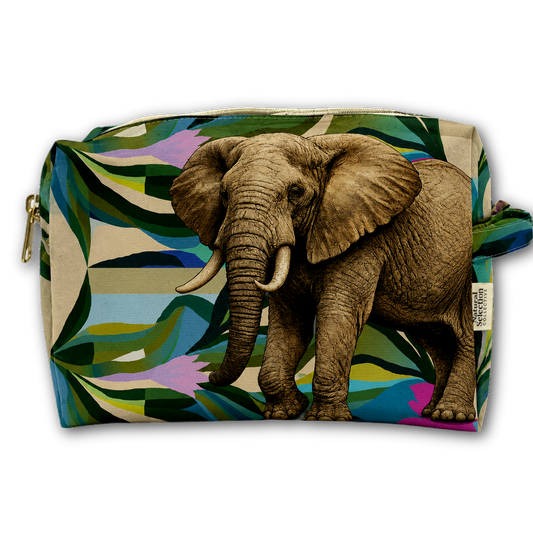 Water Lily Elephant Toiletry Bag