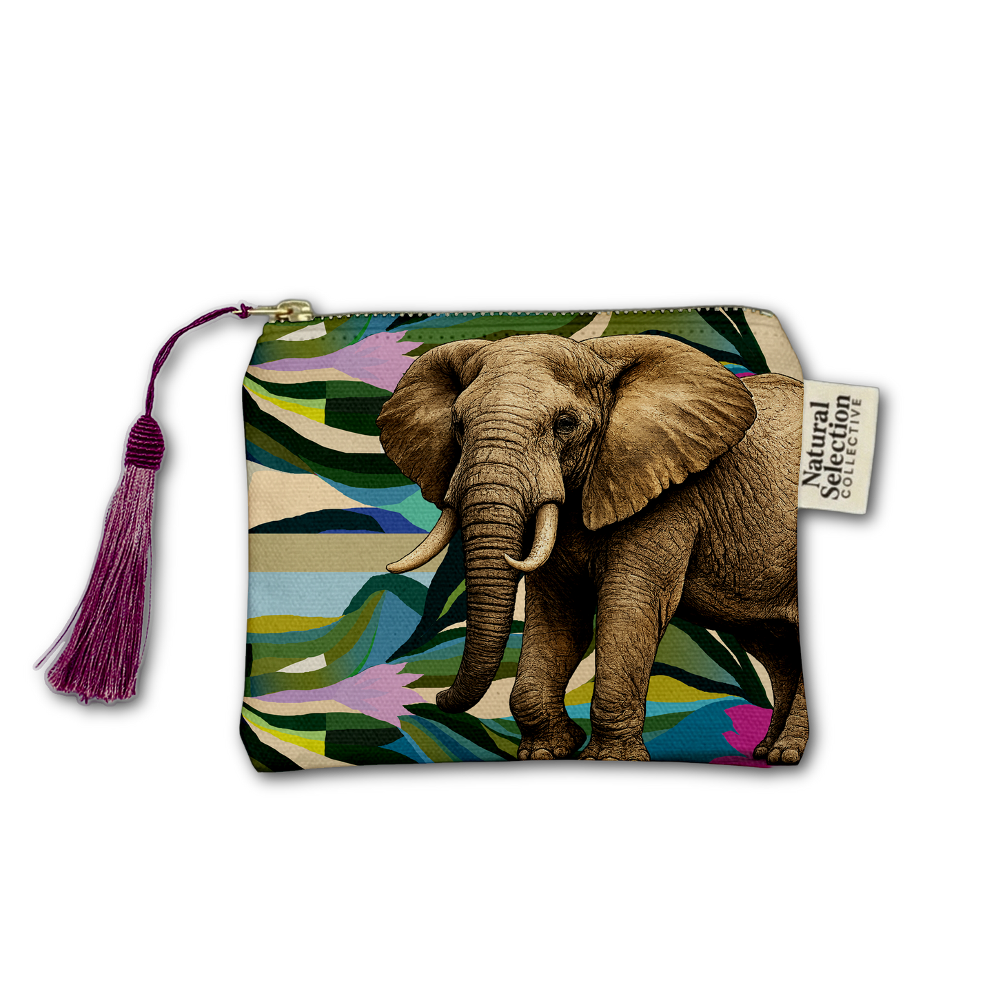 Water Lily Elephant Makeup Bag