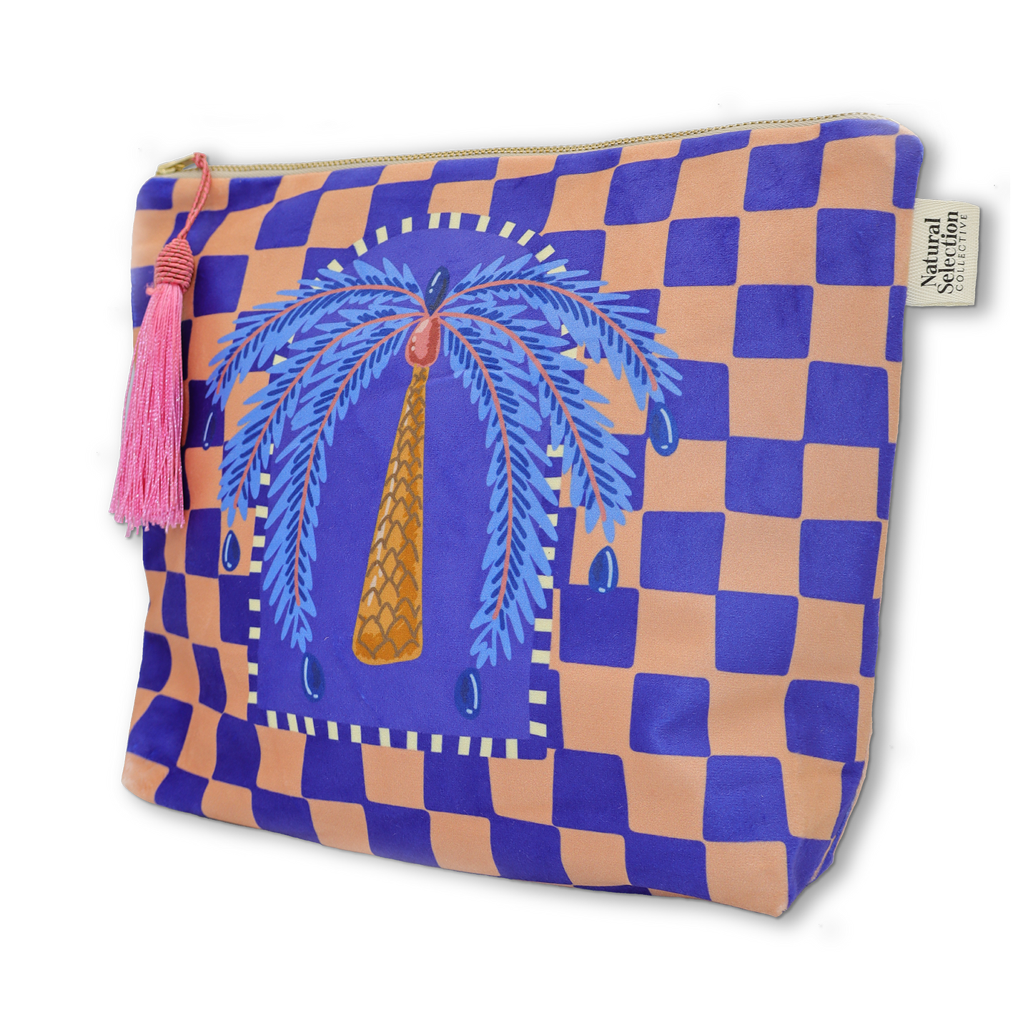 Ari Palm Velvet Makeup Bag