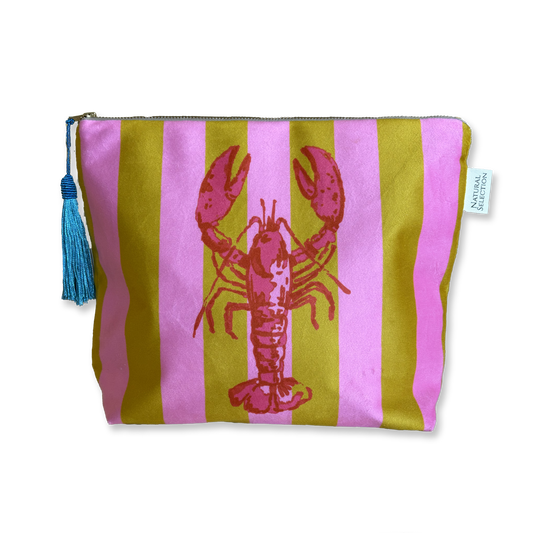 Boulders Lobster Velvet Makeup bag