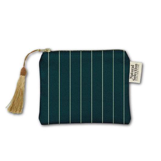 Emerald Stripe Makeup Bag