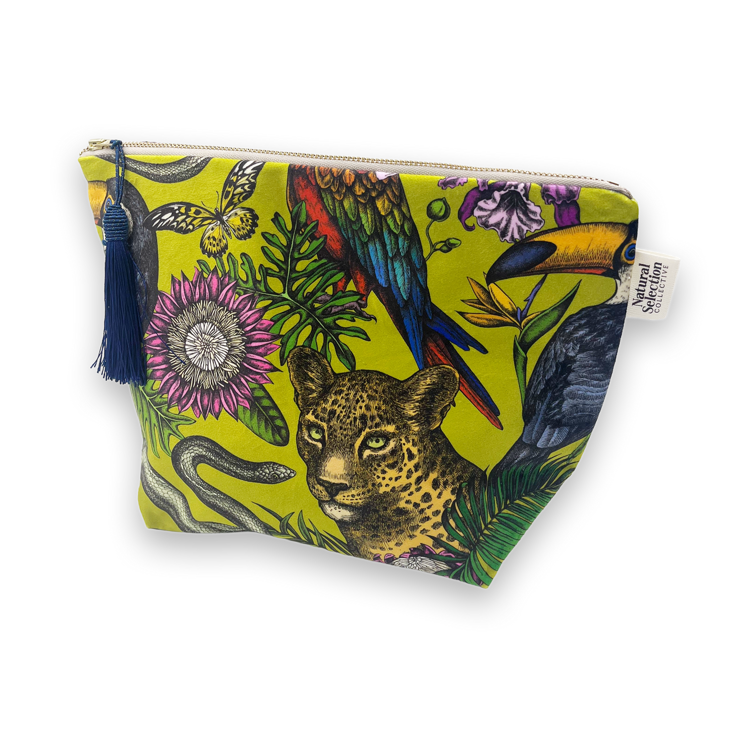 Folklore Chartreuse Velvet Makeup Bag